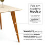  Mesa de Jantar Tampo em MDF com Vidro Quadrada 90x90cm Slim - 7