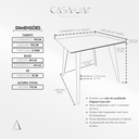 Ver imagem 4 de Mesa de Jantar Tampo em MDF com Vidro Quadrada 90x90cm Slim