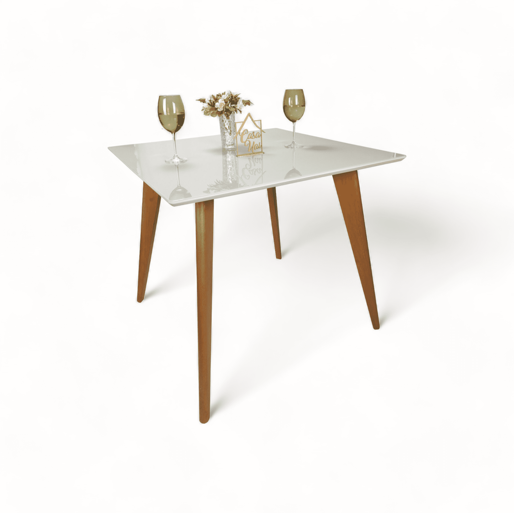 Mesa de Jantar Tampo com Vidro Quadrada 90x90cm Slim  - 3