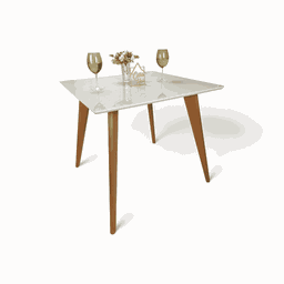 Mesa de Jantar Tampo com Vidro Quadrada 90x90cm Slim  - 2