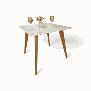 Mesa de Jantar Tampo com Vidro Quadrada 90x90cm Slim 