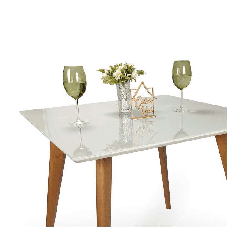 Mesa de Jantar Tampo com Vidro Quadrada 90x90cm Slim  - 4