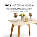 Ver mais imagens de Mesa de Jantar Tampo em MDF com Vidro Quadrada 90x90cm Slim Bege