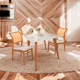 Mesa de Jantar Tampo com Vidro Quadrada 90x90cm Slim  - 3