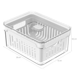 Organizador De Geladeira Com Cesto Escorredor 2,2L Organizador Clear Fresh Para Legumes OU - 3