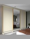 Ver imagem 2 de Guarda Roupa Modulo 3 Portas de Correr com Espelho e Pés Flo Cor:off White