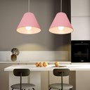 Ver imagem 3 de Lustre Pendente Cone Vivare Md-4028 Cúpula em Tecido 25/30x12cm - Bivolt Rosa-bebê 127/220v