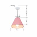 Ver imagem 2 de Lustre Pendente Cone Vivare Md-4028 Cúpula em Tecido 25/30x12cm - Bivolt Rosa-bebê 127/220v