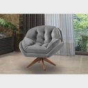 Ver imagem 2 de Poltrona Decorativa Flórida com Base Giratória Suede - Cinza