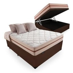 Cama Box Baú com Colchão Anjos Molas Ensacadas Viúva Marrom - 1