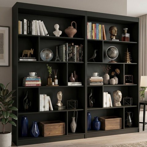 Kit 2 Estantes Multiuso de Livros 120cmx181cm Home Office YesCasa