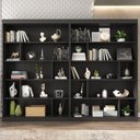 Ver imagem 4 de Kit 2 Estantes Multiuso de Livros 120CMX181CM Home Office Yescasa Preto
