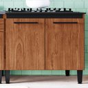 Ver imagem 1 de Balcão de Cozinha Giovanna 2 Portas Freijó/preto - Irm Móveis
