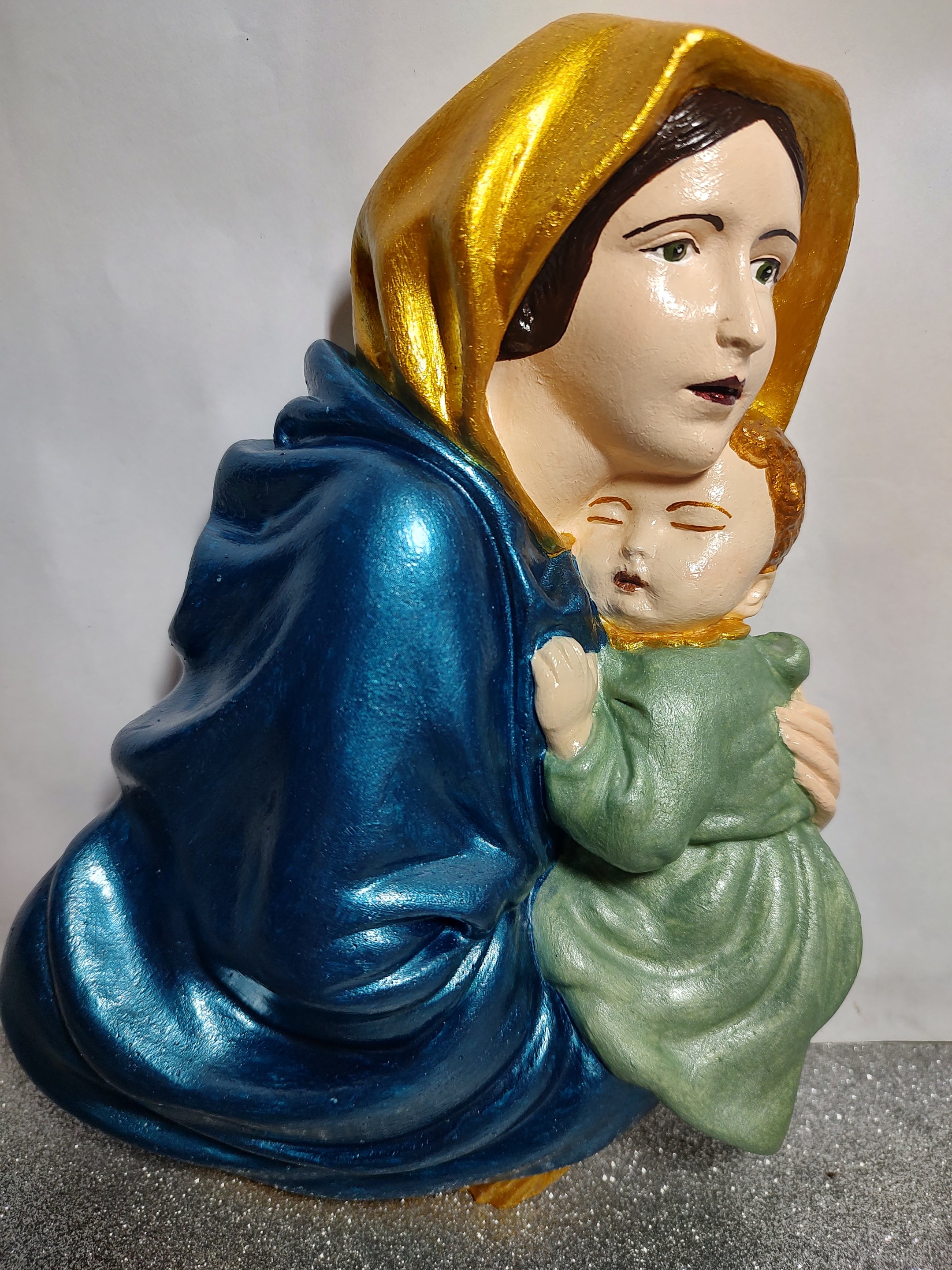 Imagem Nossa Senhora com Jesus - Colo de Mãe 25cm - 4