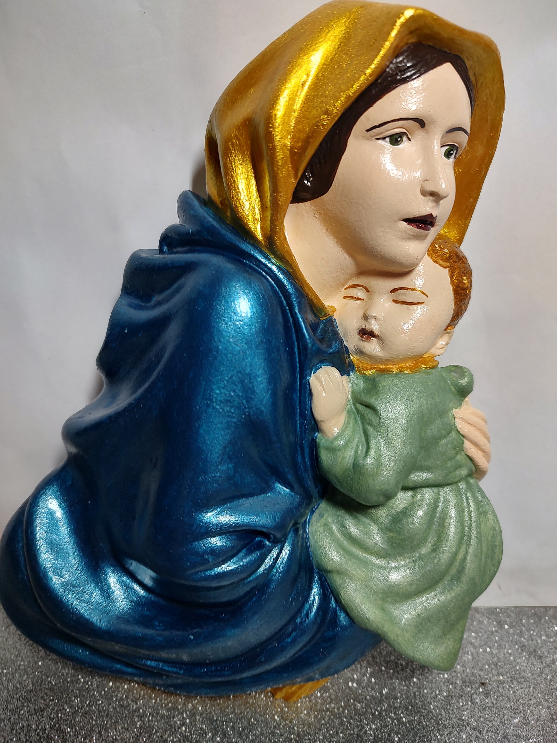 Imagem Nossa Senhora com Jesus - Colo de Mãe 25cm