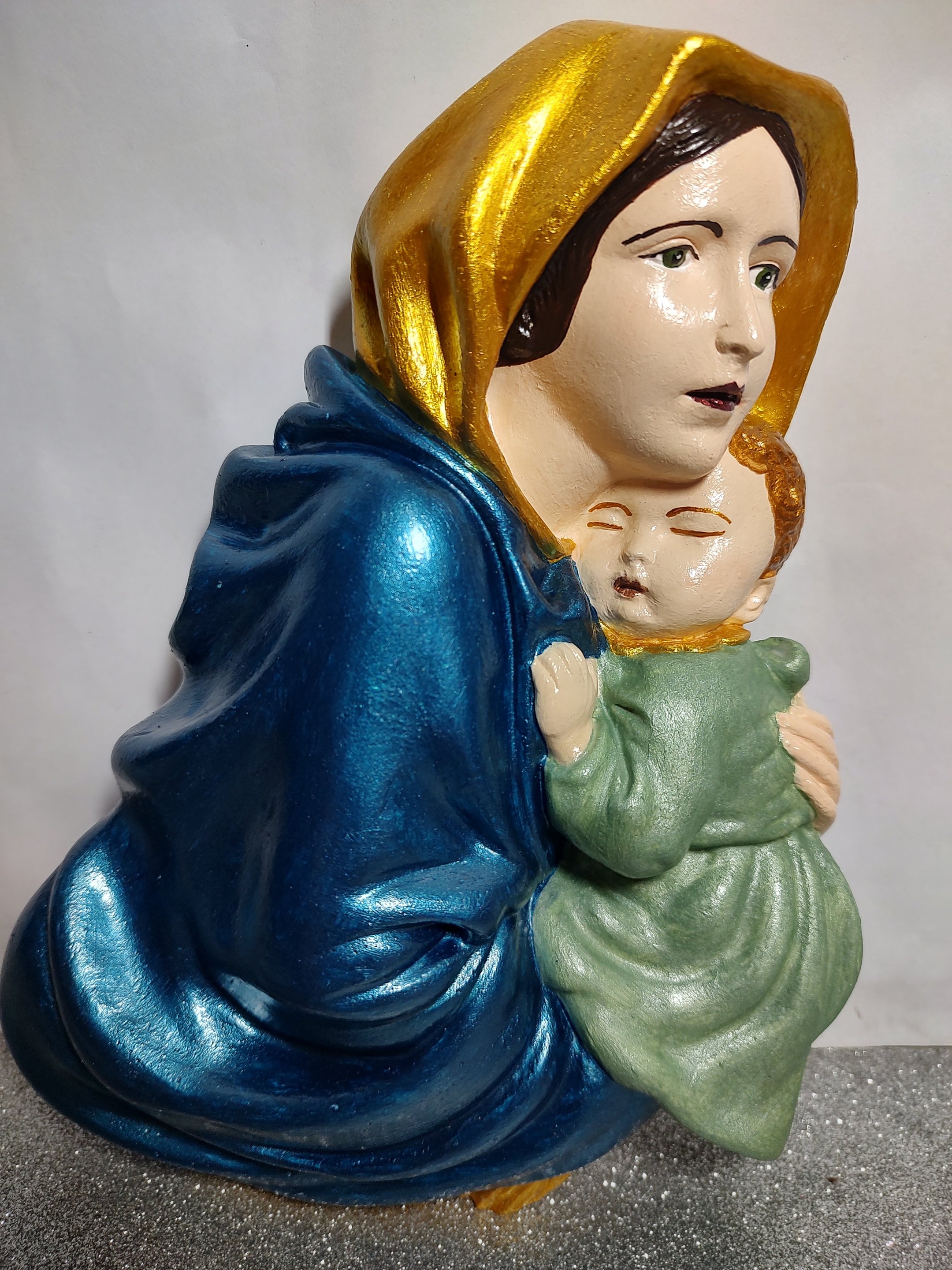 Imagem Nossa Senhora com Jesus - Colo de Mãe 25cm - 3