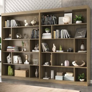 Estante para Livros 4 Prateleiras 181cmx240cm Home Office Espresso Móveis