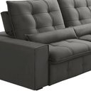 Ver imagem 5 de Sofá Retrátil Reclinável para Sala 3 Lugares 210cm Curie F04 Veludo Cinza Escuro - Lyam Decor
