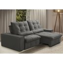 Ver imagem 2 de Sofá Retrátil Reclinável para Sala 3 Lugares 210cm Curie F04 Veludo Cinza Escuro - Lyam Decor