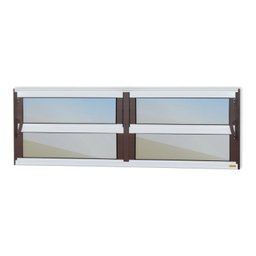 Janela de Alumínio Basculante 2 Seções 40x150cm Vidro Espelhado Elite Brimak - 1