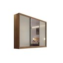Ver imagem 1 de Guarda Roupa Casal 3 Portas de Correr e 8 Gavetas C/ Espelho Natus Plus Freijo Cumaru C/ Fendi -