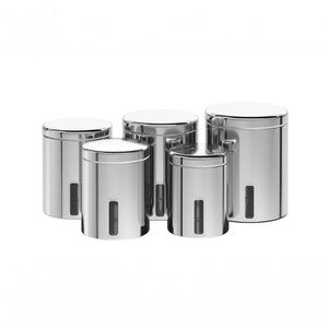 Conjunto de Potes para Mantimentos com Tampa e Visor - Brinox - Brinox
