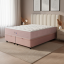 Ver imagem 1 de Cama Box Baú Casal Colchão Casal Queen Rosé Molas Ensacadas 158x198x28cm