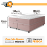Cama Box Baú Casal Colchão Casal Queen Rosé Molas Ensacadas 158x198x28cm - 3