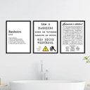 Ver imagem 2 de Kit 3 Quadros Divertidos Para Banheiro 24x18cm:Madeira branca