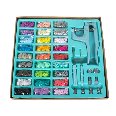 Kit Azul Alicate Pressão Matrizes Botões BPT-5 - Sun Special