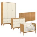 Ver imagem 1 de Quarto de Bebê Unique 3 Portas com Cômoda 6 Gavetas e Painel Farm Freijó Off White Eco Wood - Matic