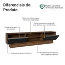 Ver imagem 4 de Rack para TV até 80 Polegadas 218 cm 2 Portas Rustic/Preto Glamy Madesa