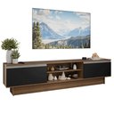 Ver imagem 2 de Rack para TV até 80 Polegadas 218 cm 2 Portas Rustic/Preto Glamy Madesa