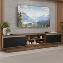 Ver imagem 1 de Rack para TV até 80 Polegadas 218 cm 2 Portas Rustic/Preto Glamy Madesa