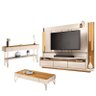 Estante Home Theater Montane e Aparador Vivant e Mesa de Centro Cadenza Off White Cinamomo - Hb Móve - 1