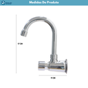 Ver imagem 7 de Torneira Banheiro Lavatório Fechamento Automático Bica Móvel Metal Cromado