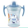 Copo de Treinamento Infantil Alça e Bico de Silicone 230ml Para Bebê +6 Meses Animais Nuk - Azul - 6