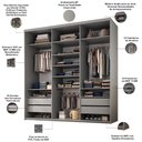 Ver imagem 4 de Closet Casal Guarda Roupa sem Porta 208cm 4 Gavetas Mdf Tunísia R02 Urbe - Lyam Decor