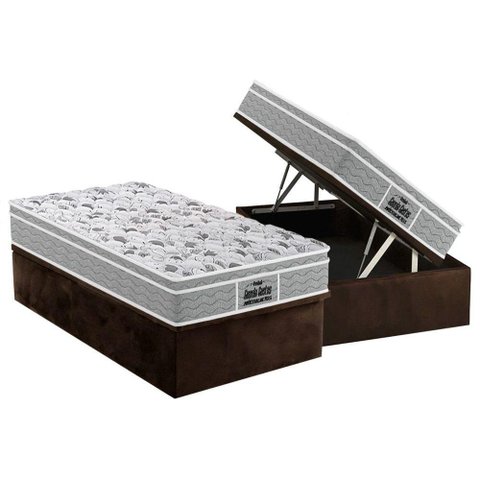 Cama Box Baú Solteiro: Colchão Espuma D45 Probel / EP Guarda Costas PróExtreme Plus + Base CRC