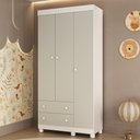 Ver imagem 1 de Guarda-roupa Infantil 92cm 3 Portas e 2 Gavetas Allegra Multimóveis Mp4442 Branco/off White
