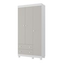 Ver imagem 2 de Guarda-roupa Infantil 92cm 3 Portas e 2 Gavetas Allegra Multimóveis Mp4442 Branco/off White