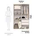 Ver imagem 3 de Gurada Roupa Solteiro 100% Mdf 4 Portas 2 Gavetas Lana Acp Móveis Branco