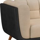 Ver imagem 6 de Sofá Coin 2 Lugares 200cm Preto Courino e Bouclê Suave Sallar Home