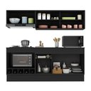 Ver imagem 3 de Armário de Cozinha Modulada Completa com Balcão e Rodapé 190cm Veneza Multimóveis MP2458 Preto