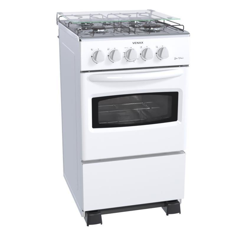 FOGAO 4 BOCAS VENAX DA VINCI MESA INOX GIII BRANCO GLP