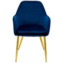 Ver imagem 3 de Kit 2 Cadeiras Poltrona Lines Base Dourada Recepção Sala Decorativa Suede