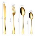 Ver imagem 6 de Faqueiro Aço Inox 24 Peças Dourado Caixa Preta Luxo