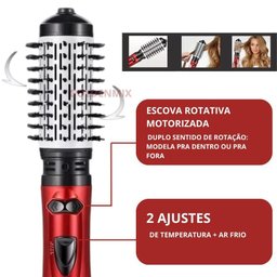 Escova Secadora e Modeladora Potente 3 em 1 Cabo Rotativo 110v - 3