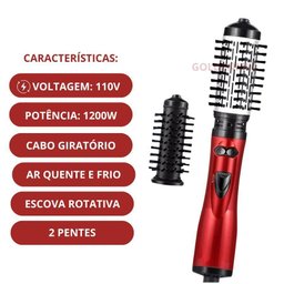 Escova Secadora e Modeladora Potente 3 em 1 Cabo Rotativo 110v - 2