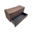 Ver imagem 2 de RECAMIER PUFF BAÚ SAPATEIRA E GAVETA 90 CM PARA CAMA DE SOLTEIRO- MARROM